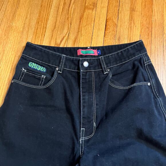 Empyre Tori Jeans Womens 8 Black Baggy Carpenter Skater Punk Wide - Picture 2 of 10